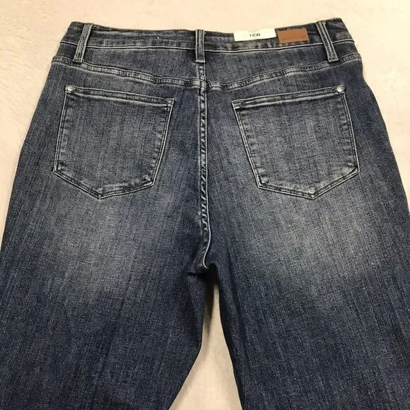 NWT JUDY BLUE Jean Women 16W (34x32) Tummy Control Slim Boot Stretch Vent Cuff - Picture 5 of 16